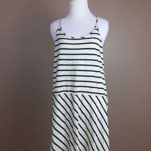 Loft Small Striped Racer Back Tank Dress Womens